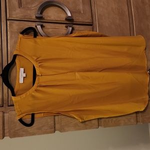 Loft XL mustard sleeveless blouse
